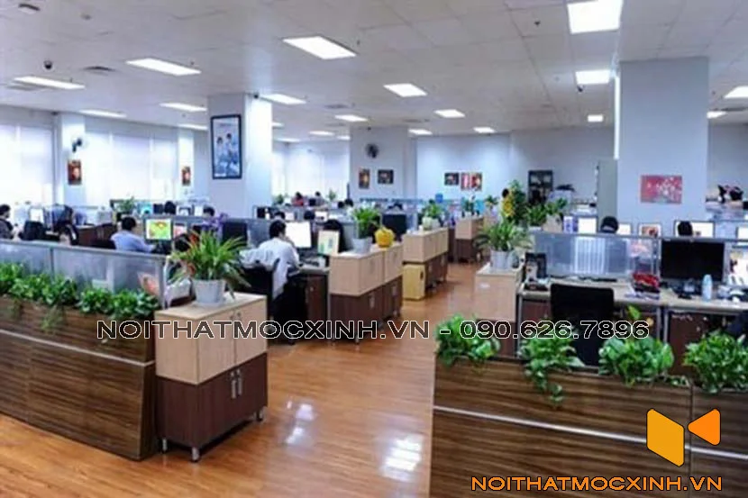 đưa cây xanh vào không gian làm việc 01