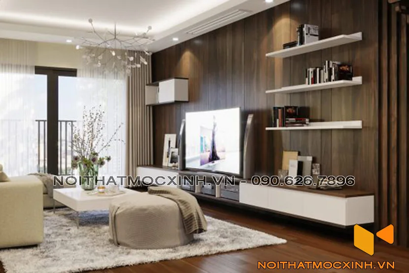 mẫu thiết kế phòng khách chung cư hiện đại