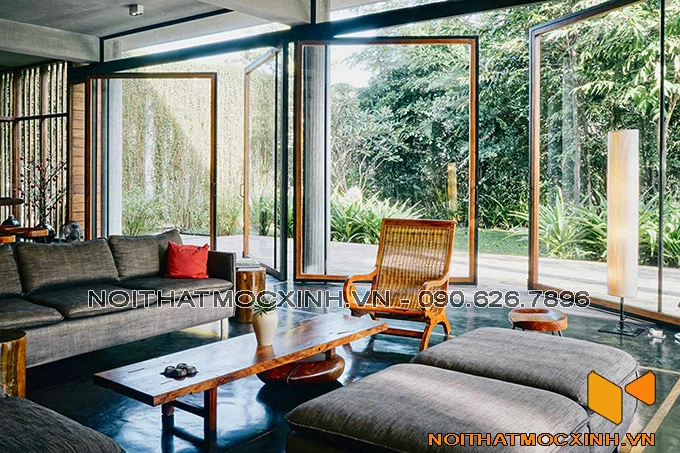 thiết kế nội thất phòng khách biệt thự hiện đại thoáng đãng