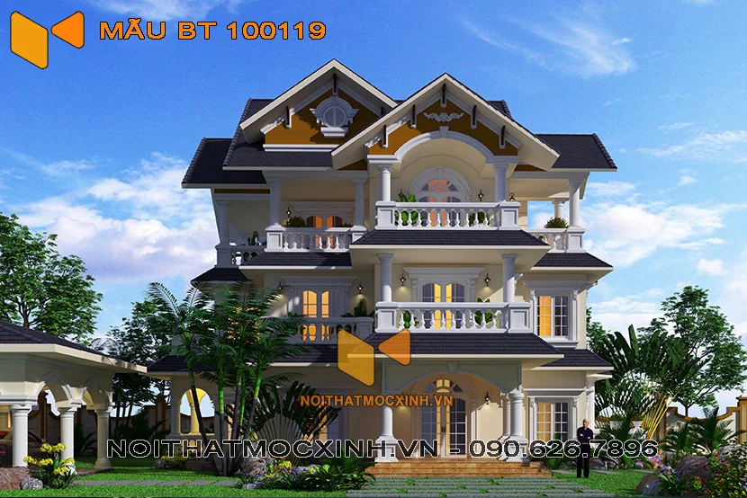 biệt thự 3 tầng mái thái 100119 01