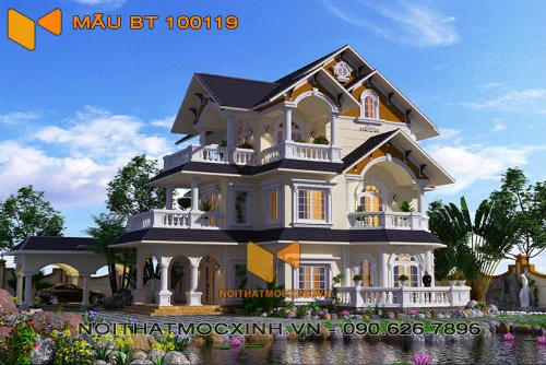 biệt thự 3 tầng mái thái 100119