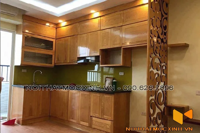 gỗ tự nhiên làm bếp