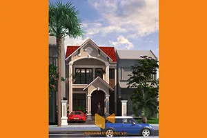 mẫu nhà phố 2 tầng mái dốc 1