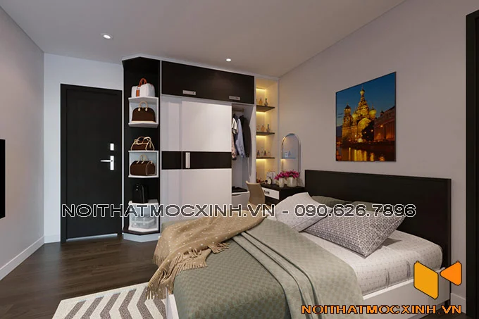nội thất phòng ngủ dùng gỗ công nghiệp