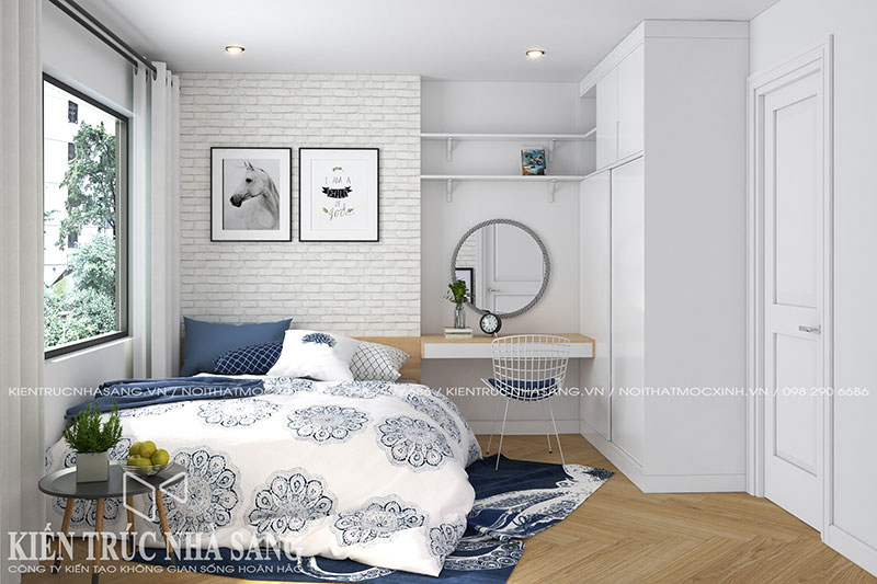 thiết kế phòng ngủ chung cư đơn giản hiện đại