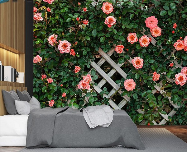 mẫu tranh gạch 5d hoa hồng trang trí phòng ngủ